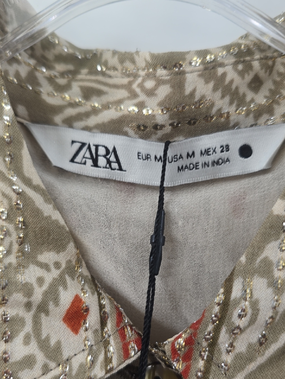 Zara Sleeveless Maxi Dress - Red,gold And  Olive - Picture 2 of 8